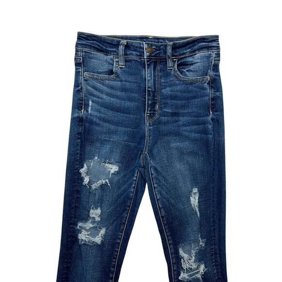 American Eagle Jeans Women's Size 4 Super Stretch Super High Rise Denim Jeggings - Picture 3 of 13